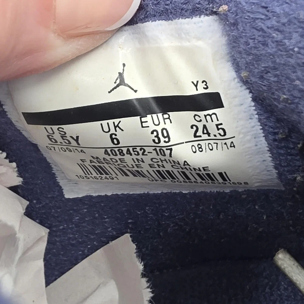 Jordan Air Jordan 4 Retro‎ Shoes Youth Size 6.5Y Legend Blue Leather Retro Vtg